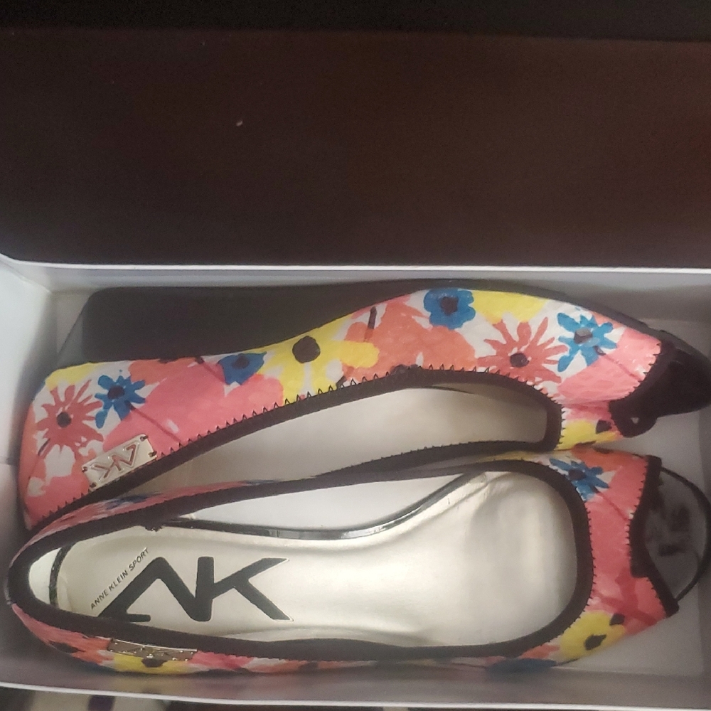Anne Klein Floral Platform Shoes - Pink, Yellow, Blue, Black